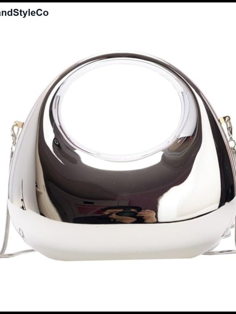 Acrylic Clutch Purses for Women, Moon Shape Evening Handbag with Metal Chains